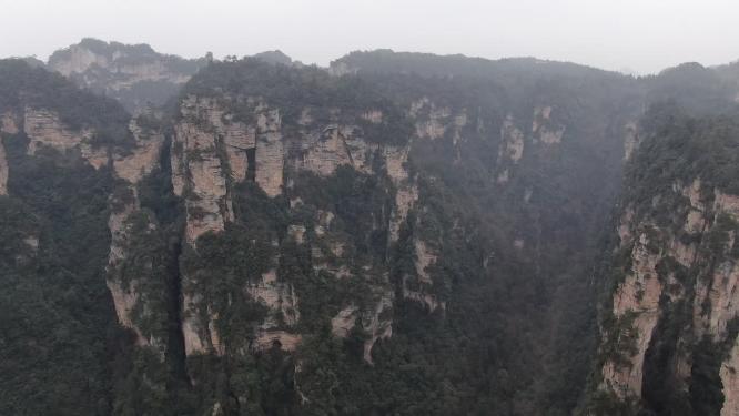 航拍湖南张家界武陵源奇山山川