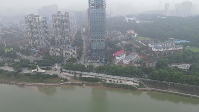 航拍湖南衡阳第一高楼