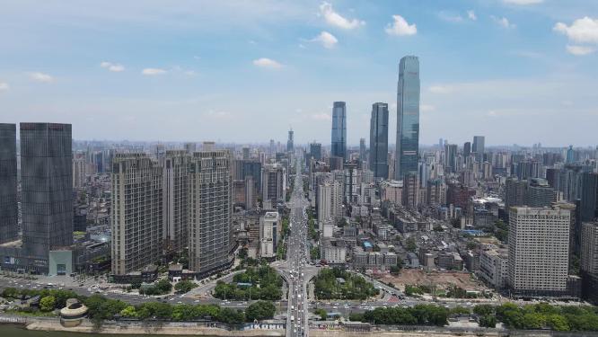航拍湖南长沙城市天际线