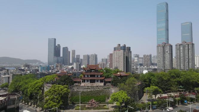 航拍湖南长沙天心阁古建筑