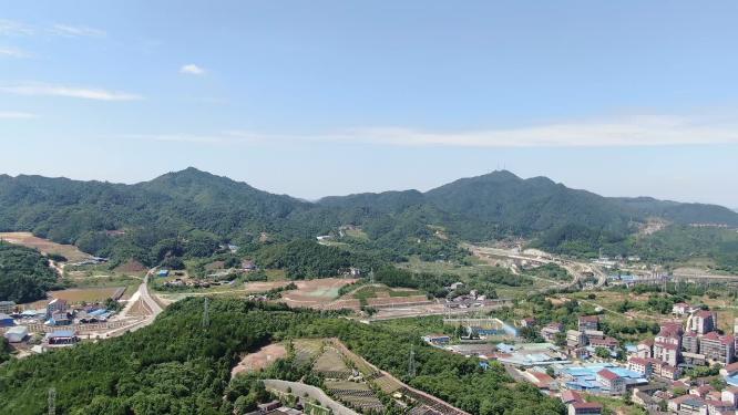 航拍湖南集中乡镇农村
