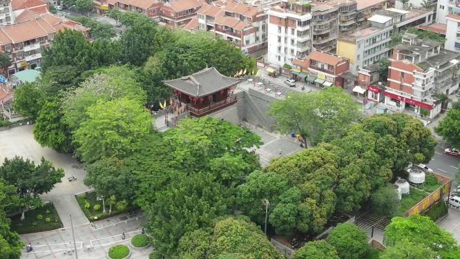 航拍福建泉州古城泉山门