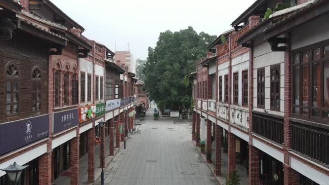 航拍福建漳州古城历史文化古建筑