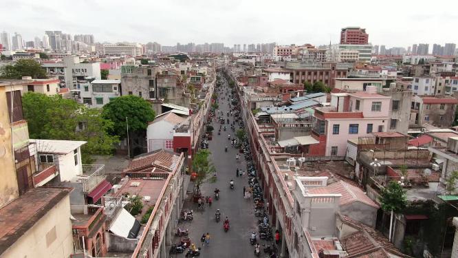 航拍福建福州中山路步行街