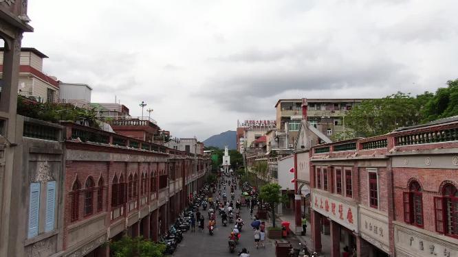 航拍福建福州中山路步行街