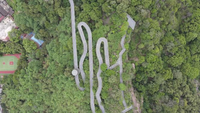 航拍福建福州福道网红打卡地