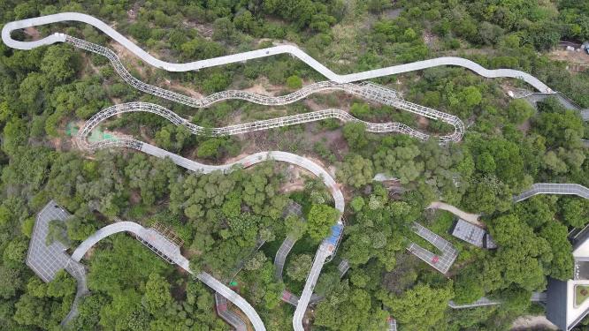 航拍福建福州福道网红打卡地