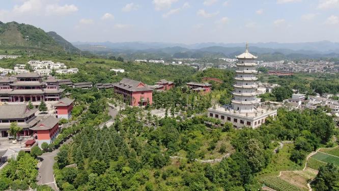 航拍贵阳大兴国寺