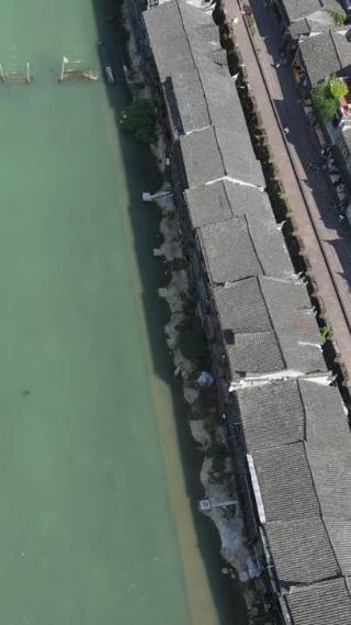 4K航拍湖南凤凰古城沱江风光