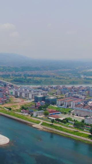 4K航拍湖南沅江岛屿自然风景视频
