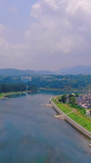 4K航拍湖南沅江岛屿自然风景视频