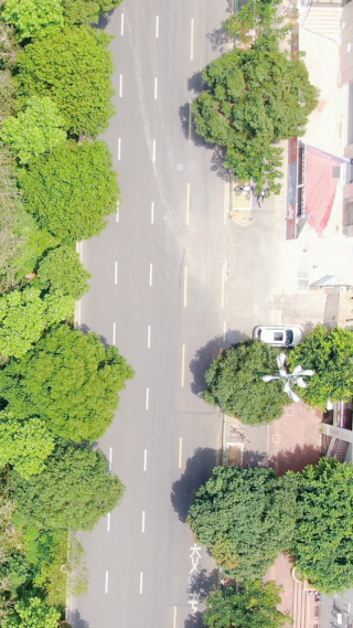 俯拍福建泉州城市交通