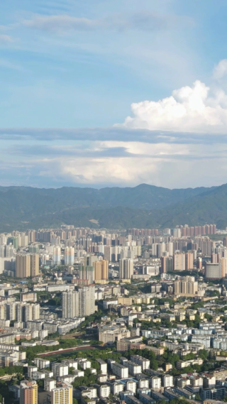 城市延时湖南湘西城市风光移动延时 