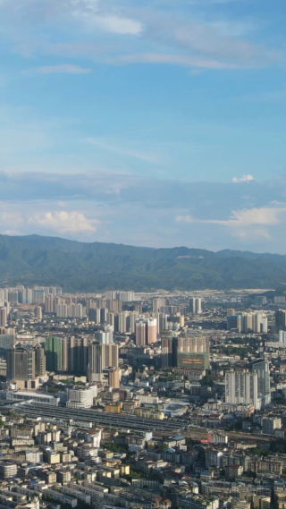 城市延时湖南湘西城市风光移动延时 
