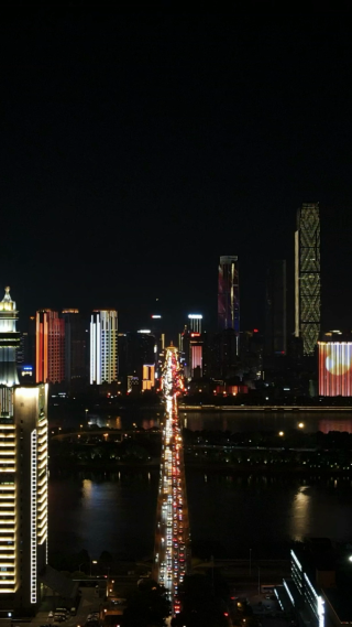 城市延时湖南湘西城市风光移动延时 