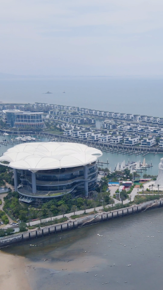 城市航拍厦门帆船训练中心竖屏航拍