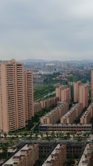 城市航拍安置房住宅小区竖屏