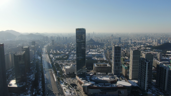 城市航拍山东济南万象城CBD