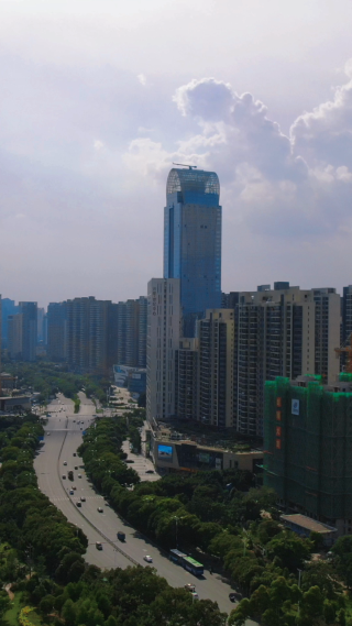 城市航拍广东东莞城市风光