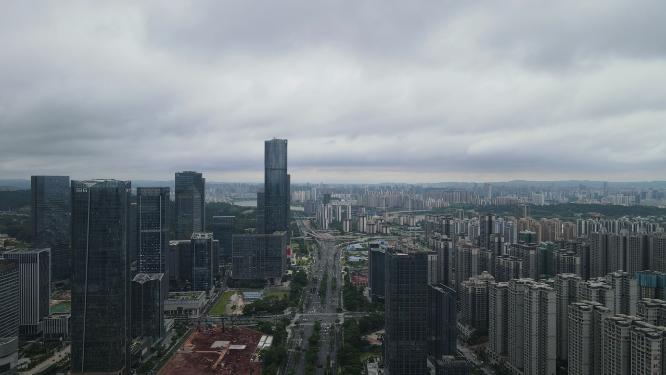 城市航拍广西南宁五象新区高楼建筑