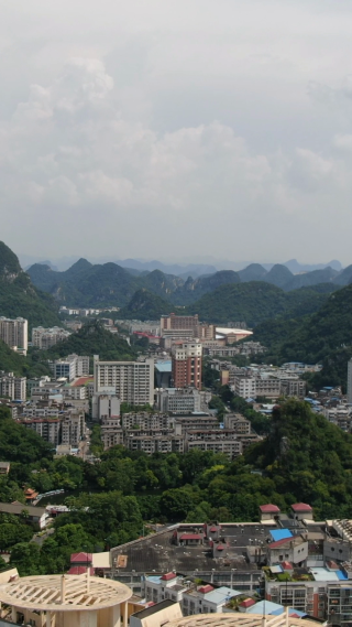 城市航拍广西柳州城市风光竖屏