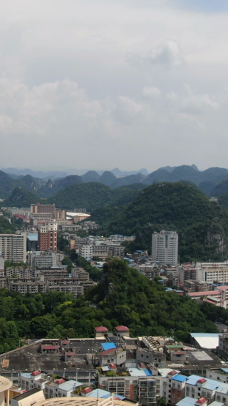 城市航拍广西柳州城市风光竖屏