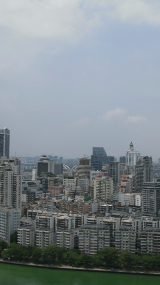 城市航拍广西柳州城市高楼建筑