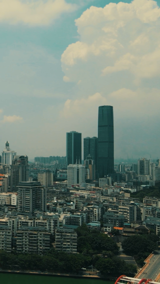 城市航拍广西柳州城市高楼建筑