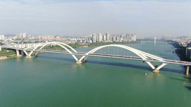 城市航拍柳州广雅大桥