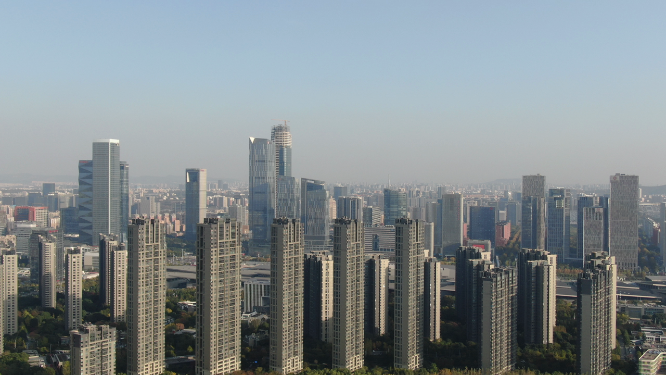 城市航拍江苏南京河西金融中心