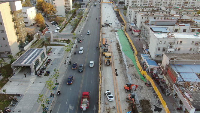 城市航拍江苏徐州城市交通