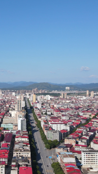 城市航拍江西瑞金全景竖屏