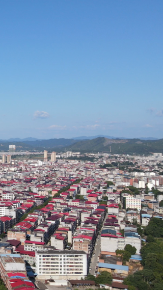 城市航拍江西瑞金全景竖屏