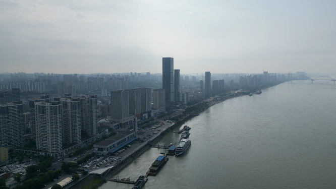 城市航拍湖北宜昌万达广场