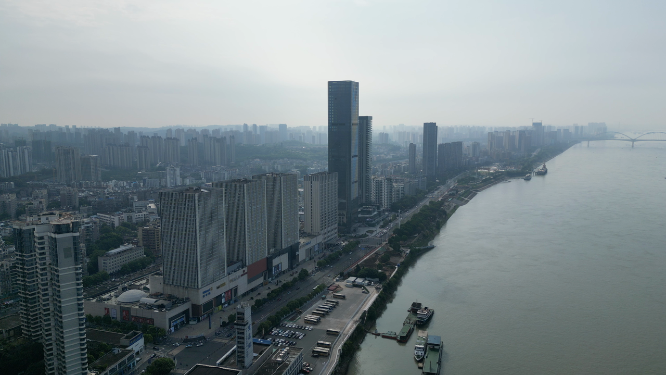 城市航拍湖北宜昌万达广场