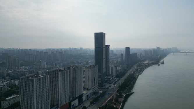 城市航拍湖北宜昌万达广场