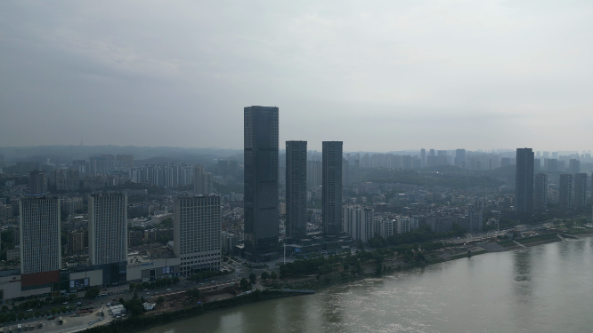 城市航拍湖北宜昌国际广场