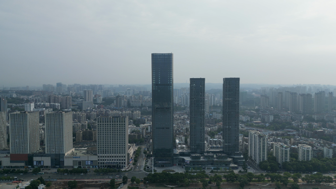城市航拍湖北宜昌国际广场