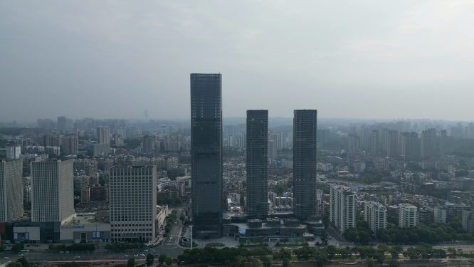 城市航拍湖北宜昌国际广场