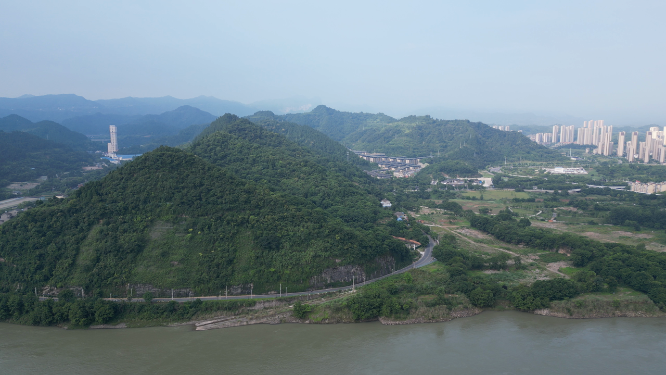 城市航拍湖北宜昌磨基山森林公园