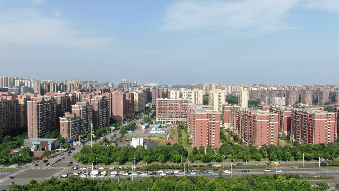 城市航拍湖南城市住宅小区