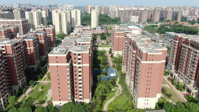 城市航拍湖南城市住宅小区