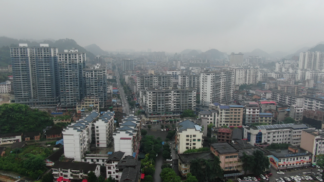 城市航拍湖南城步全景