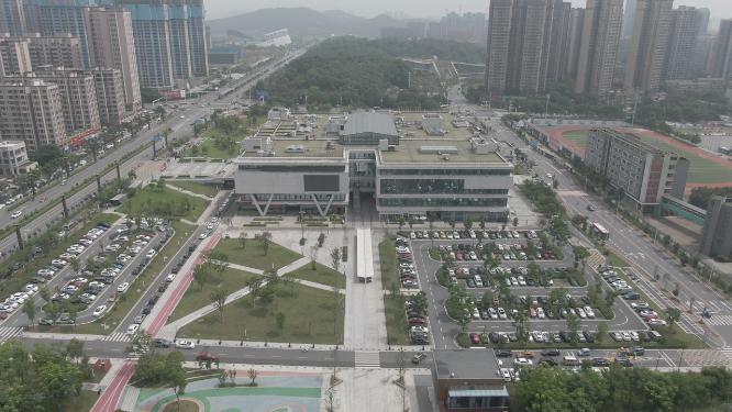 城市航拍湖南株洲市民中心