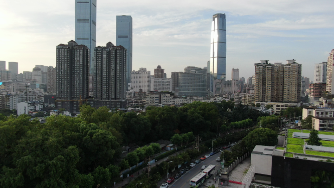 城市航拍湖南第一高楼九龙仓国金中心