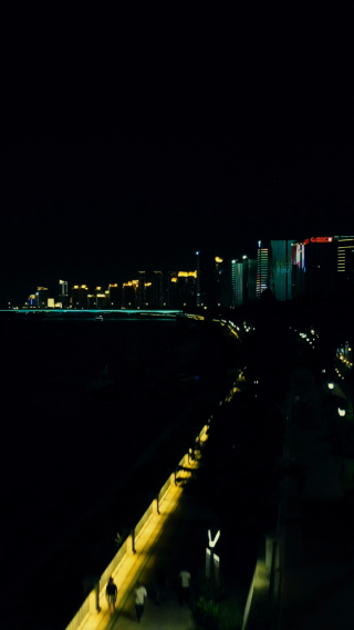 城市航拍湖南长沙城市夜景灯光竖屏
