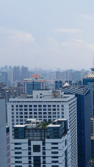 城市航拍福州五四路商业圈竖屏