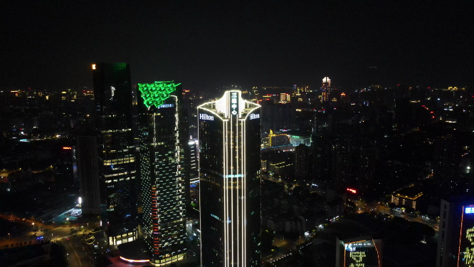 城市航拍福州城市夜景