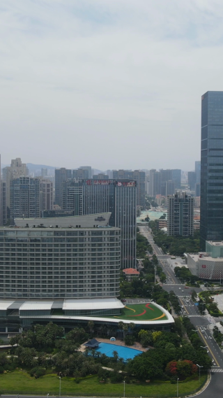 城市航拍福建厦门会展CBD竖屏