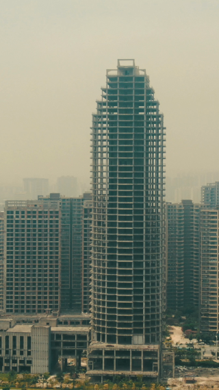 城市航拍福建泉州第一高楼施工